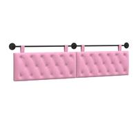 vidaXL Pannello anteriore sospeso montato a parete rosa, 210 x 55 x 7 cm, in tessuto, camera da letto, testa rettangolare in tessuto, design moderno da parete, schienale morbido imbottito, risparmio
