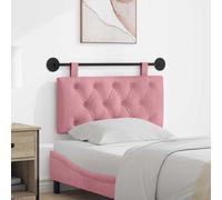 vidaXL Testiera sospesa con Luce LED Rosa Velluto, Letto Moderno, Testiera da Muro, Rivestita in Velluto, Legno Composito, Salvaspazio, Schienale Decorativo, Morbido
