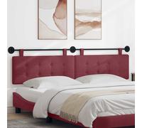 vidaXL Testata appesa Rosso Vino Tessuto, Testiera Moderna e Rettangolare Imbottita per Camera da Letto, montata a Parete con Stile, Decorazione salvaspazio Confortevole
