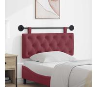 vidaXL Pannello anteriore sospeso montato a parete rosso vinaccia 110 x 55 x 7 cm, in tessuto, camera da letto, testa rettangolare in tessuto, design moderno da parete, schienale morbido imbottito