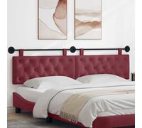 vidaXL Pannello anteriore sospeso montato a parete rosso vinaccia 210 x 55 x 7 cm, in tessuto, camera da letto, testa rettangolare in tessuto, design moderno da parete, schienale morbido imbottito