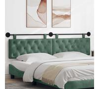 vidaXL Lato anteriore sospeso montato a parete verde mare 210 x 55 x 7 cm, in velluto, camera da letto, moderna testiera da parete, rettangolare con rivestimento in velluto, trapuntato, in legno