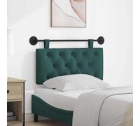 vidaXL Pannello anteriore sospeso montato a parete, verde scuro, 100 x 55 x 7 cm, in tessuto, camera da letto, testa rettangolare in tessuto, design moderno da parete, schienale morbido, risparmio di