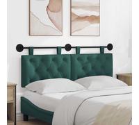 vidaXL Pannello anteriore sospeso montato a parete, verde scuro, 150 x 55 x 7 cm, in tessuto, camera da letto, testa rettangolare in tessuto, design moderno da parete, schienale morbido, risparmio di