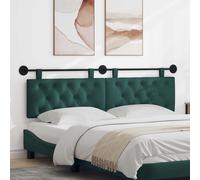 vidaXL Pannello anteriore sospeso montato a parete, verde scuro, 170 x 55 x 7 cm, in tessuto, camera da letto, testa rettangolare in tessuto, design moderno da parete, schienale morbido, risparmio di