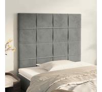 VidaXL Testiere 2 pz Grigio Chiaro 100x5x78/88 cm in Velluto