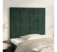 vidaXL Testiere 2 pz Verde Scuro 100x5x78/88 cm in Velluto