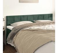 vidaXL Testiere 2 pz Verde Scuro 100x5x78/88 cm in Velluto