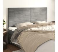 vidaXL Testiere 4 pz Grigio Chiaro 100x5x78/88 cm in Velluto