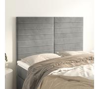 VidaXL Testiere 4 pz Grigio Chiaro 72x5x78/88 cm in Velluto
