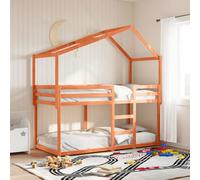 vidaXL Tetto Letto Bambini Marrone Cera 203x80,5x142 cm Massello Pino, tetto per letto, tettoia per letto bambini, baldacchino per letto bambini