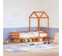 vidaXL Tetto Letto Bambini Marrone Cera 98x70x176,5 cm Massello Pino