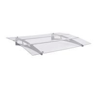 VIDAXL - Tettoia per Porta Argento e Trasparente 120x90 cm Policarbonato