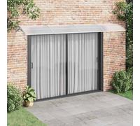 vidaXL Tettoia per Porta Grigia e Trasparente 400x80 cm Policarbonato