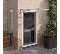 vidaXL Tettoia per Porta Grigio e Trasparente 122x90 cm Policarbonato