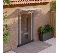 vidaXL Tettoia per Porta Grigio e Trasparente 152,5x90cm Policarbonato
