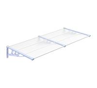 vidaXL Tettoia per Porta Grigio e Trasparente 199x90 cm Policarbonato