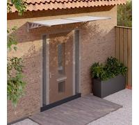 vidaXL Tettoia per porta AX 6 pannelli 239x90 cm policarbonato Grigio/Trasparente telaio ABS
