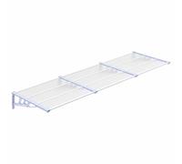 vidaXL Tettoia per porta 297,5x90 cm Grigio e Trasparente Policarbonato
