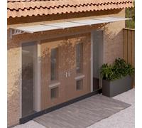 vidaXL Tettoia per porta 396x90 cm Policarbonato Grigio e Trasparente