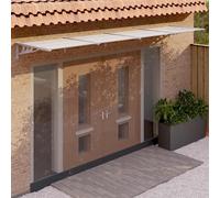 vidaXL Tettoia per porta 396x90 cm Policarbonato Grigio e Trasparente