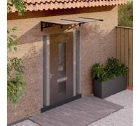 vidaXL Tettoia per Porta Nera 152,5x90 cm in Policarbonato