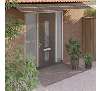 AX Pensilina Tettoia 12Pannelli 400x75cm Ingresso Porta Tetto Telaio Nero 153599