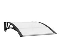 vidaXL Tettoia per Porta Nero e Trasparente 100x75 cm in Policarbonato