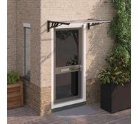 vidaXL Tettoia per Porta Nero e Trasparente 122x90 cm in Policarbonato