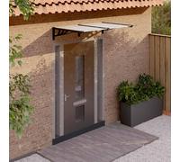 vidaXL Tettoia per Porta Nero e Trasparente 152,5x90 cm Policarbonato
