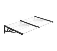 vidaXL Tettoia per Porta Nero e Trasparente 152,5x90 cm Policarbonato