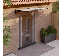 vidaXL Tettoia per Porta Nero e Trasparente 199x90 cm in Policarbonato