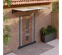 vidaXL Tettoia per Porta Nero e Trasparente 239x90 cm in Policarbonato