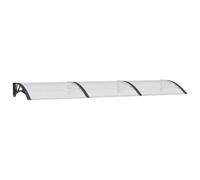 vidaXL Tettoia per Porta Nero e Trasparente 300x75 cm in Policarbonato