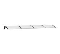 vidaXL Tettoia per Porta Nero e Trasparente 400x75 cm in Policarbonato