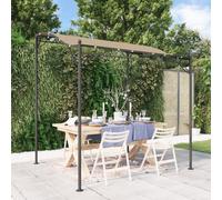 vidaXL Tettoia Tortora 2x2,3 m 180 g/m² Tessuto e Acciaio