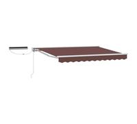 vidaXL Tettuccio Elettrico Retrattile Marrone e bianco 3,5 x 2,5 m, Schermo Ombra Regolabile, Ombra Retrattile Elettrica Rettangolare Moderna, Soluzione di Ombra Affidabile per Terrazze