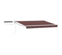 vidaXL Tettuccio Elettrico Retrattile Marrone e bianco 3,5 x 2,5 m, Tenda elettrica moderna, soluzione ombra per esterni, copertura retrattile in alluminio, protezione eco-friendly
