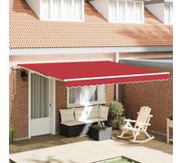 vidaXL Tettuccio Elettrico Retrattile Rosso 400 × 350 cm