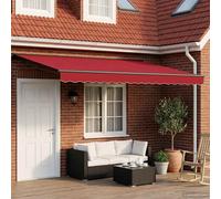 vidaXL Tettuccio Elettrico Retrattile Rosso e Antracite 4 × 3 m, Soluzioni per Ombra in Giardino, Ombrellone Regolabile, Tenda Elettrica, Gazebo Moderno