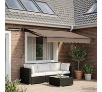 vidaXL Tettuccio Elettrico Retrattile Tortora 3,5 x 2,5 m, Copertura Terrazza Alfresco, Tende Elettriche Ritrattabili, Ombra Versatile, Tenda Esterna Resistente alle Intemperie