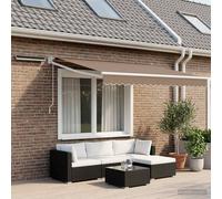vidaXL Tenda retrattile elettrica tortora 100% poliestere e alluminio, moderna tenda elettrica ombra esterna con telecomando, riparo in alluminio, protezione solare ecologica