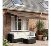 vidaXL Tettuccio Elettrico Retrattile Tortora 3,5 x 2 m, Pergolato moderno rettangolare per giardino e terrazza, tenda elettrica, ombrellone regolabile, resistente agli agenti atmosferici
