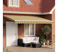 vidaXL Tettuccio Elettrico Retrattile Verde, Giallo, Bianco 4,5 × 3 m