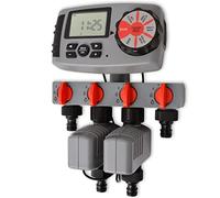 vidaXL Timer Automatico di Irrigazione con 4 Stazioni 3 V