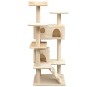Albero per gatti con tiragraffi in sisal 125 cm beige