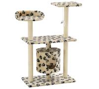 vidaXL Tiragraffi per gatti in sisal 95 cm Beige con impronta di zampa