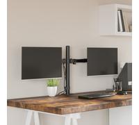 vidaXL Tischhalterung für 2 Monitore Schwarz Stahl VESA 75/100 mm