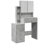 vidaXL Toeletta con Armadietto Grigio Cemento 80x35x132 cm, Tavolo da Trucco, toeletta per Camera da Letto, Mobile vanità, Tavolo vanità