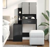 vidaXL Toeletta con Armadietto Nero 80x35x132 cm